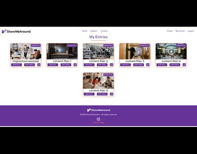 as a creator, you have a control page for your entries