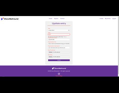 similer to the create entry page