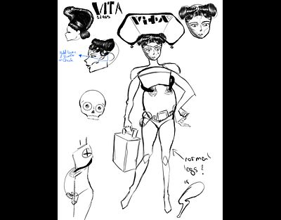 Even wanted her to wear a solar panel looking like a Chinese tiara & carry a medical case (for the baby)